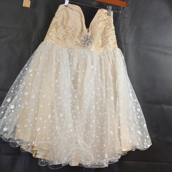 Short Princess Prom Dress SZ 14 Blush Prom - Picture 5 of 9